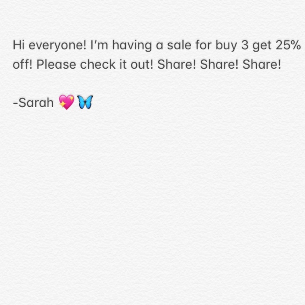 SALE!!!!! 3 for 25% off!!